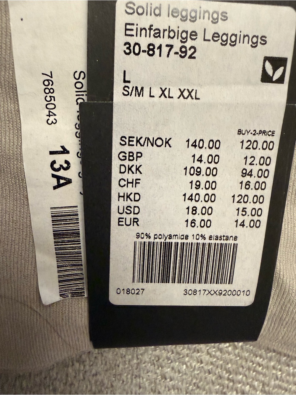 2 PAIR! Gudrun Sjoden Pokadot Tights & Solid Gray Leggings - Picture 3 of 5